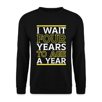 Happy Birthday Schaltjahr 29. Februar Schalttag - Unisex Pullover - Schwarz - Vorne - Alina (178cm) & Michal (187cm)