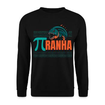 Piranha Sammler Aquarianer Aquaristik Fischhaltung - Unisex Pullover - Schwarz - Vorne - Alina (178cm) & Michal (187cm)