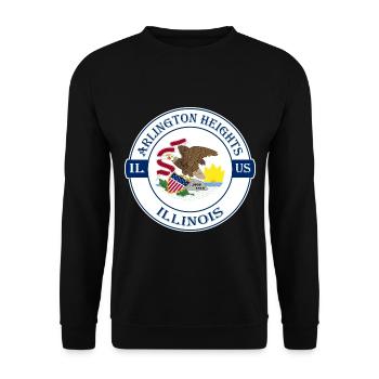 Arlington Heights Illinois Flagge USA Souvenir - Unisex Pullover - Schwarz - Vorne - Alina (178cm) & Michal (187cm)