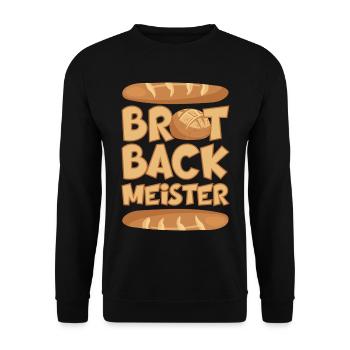 BROT BACKMEISTER BROT BACKEN - Unisex Pullover - Schwarz - Vorne - Alina (178cm) & Michal (187cm)