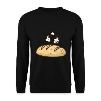 Knuspriges Baguette Frühstücksbrot - Unisex Pullover - Schwarz - Vorne - Alina (178cm) & Michal (187cm)