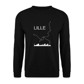 Lille Stadt - Unisex Pullover - Schwarz - Vorne - Alina (178cm) & Michal (187cm)