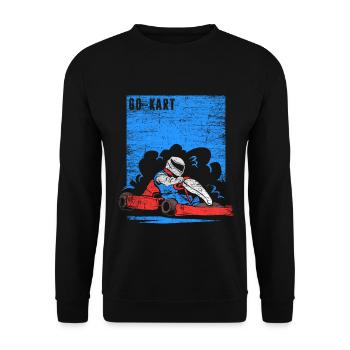 Rasanter Kartpilot Rennstrecke - Unisex Pullover - Schwarz - Vorne - Alina (178cm) & Michal (187cm)