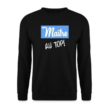 MEISTER. MEISTER. VIELEN DANK. DANKE, MEISTER - Unisex Pullover - Schwarz - Vorne - Alina (178cm) & Michal (187cm)
