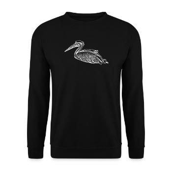 Pelikane Vogel Vögel Pelecanus - Unisex Pullover - Schwarz - Vorne - Alina (178cm) & Michal (187cm)