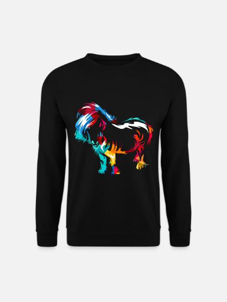 Robustes Shetlandpony Reitstallfreund - Unisex Pullover - Schwarz