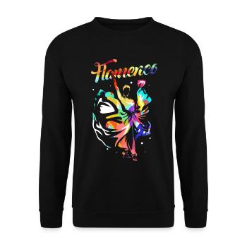 Leidenschaftlicher Flamenco Tänzer - Unisex Pullover - Schwarz - Vorne - Alina (178cm) & Michal (187cm)