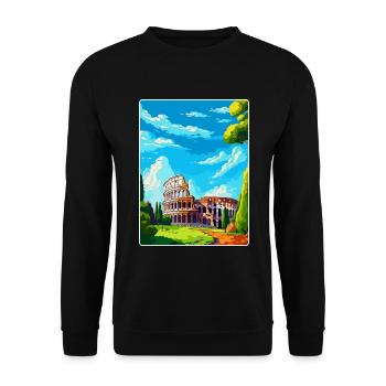 Rome Italy Vintage Travel Poster Souvenir Souvenir - Unisex Sweatshirt - black - Front - Alina (178cm) & Michal (187cm)