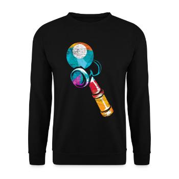 Schwungvolles Kendama Ballspiel - Unisex Pullover - Schwarz - Vorne - Alina (178cm) & Michal (187cm)