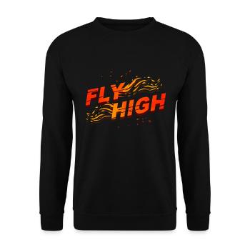 Flammender Höhenflug - Unisex Pullover - Schwarz - Vorne - Alina (178cm) & Michal (187cm)