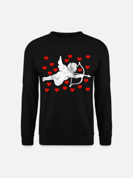 Herzensbote Amor mit Flügelbogen - Unisex Pullover - Schwarz
