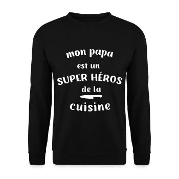 My dad is a superhero of the kitchen - Unisex Sweatshirt - black - Front - Alina (178cm) & Michal (187cm)