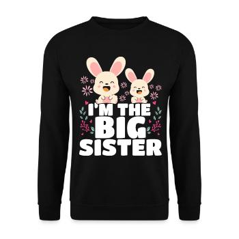 Ich Bin Die Große Schwester Big Sis - Unisex Pullover - Schwarz - Vorne - Alina (178cm) & Michal (187cm)