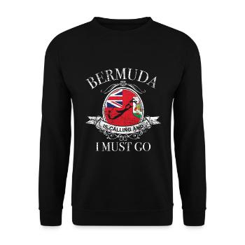 Traumhafte Bermuda Sandstrände - Unisex Pullover - Schwarz - Vorne - Alina (178cm) & Michal (187cm)