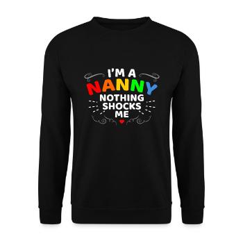 Nanny Gift - Unisex Pullover - Schwarz - Vorne - Alina (178cm) & Michal (187cm)