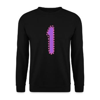 1. 1 JAHR. 1. JAHRESTAG. 1 JAHR GEBURTSTAG - Unisex Pullover - Schwarz - Vorne - Alina (178cm) & Michal (187cm)