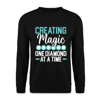 Diamantmalerei Handwerkszeug Diamantmaler - Unisex Pullover - Schwarz - Vorne - Alina (178cm) & Michal (187cm)