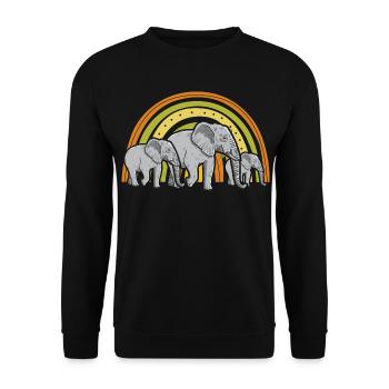 Elefantenliebhaber Wildtiere Tier-Safari Zootierpf - Unisex Pullover - Schwarz - Vorne - Alina (178cm) & Michal (187cm)