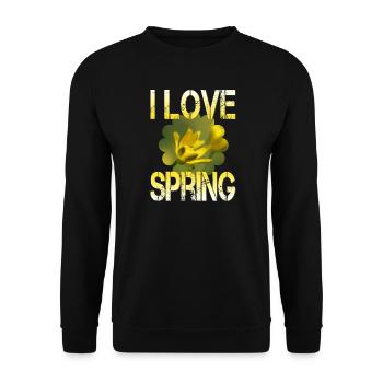 I love spring Frühling - Unisex Pullover - Schwarz - Vorne - Alina (178cm) & Michal (187cm)