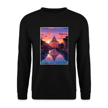 St. Peter S Basilika Italien Vintage Reiseposter - Unisex Pullover - Schwarz - Vorne - Alina (178cm) & Michal (187cm)