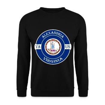 Alexandria Virginia Flagge USA Reise Souvenir Abzeichen - Unisex Pullover - Schwarz - Vorne - Alina (178cm) & Michal (187cm)