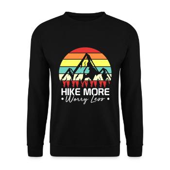 Wandern Wanderung Wanderurlaub Wanderausflug - Unisex Pullover - Schwarz - Vorne - Alina (178cm) & Michal (187cm)