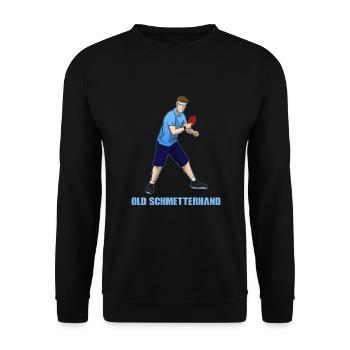Old Schmetterhand Tischtennis - Unisex Pullover - Schwarz - Vorne - Alina (178cm) & Michal (187cm)