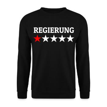 Regierung 1 Stern Bewertung - Unisex Pullover - Schwarz - Vorne - Alina (178cm) & Michal (187cm)