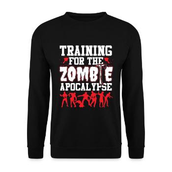 Training für Zombie Apocalypse - Unisex Pullover - Schwarz - Vorne - Alina (178cm) & Michal (187cm)