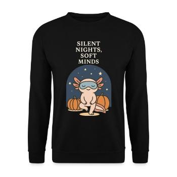 Axolotl Silent Nights Halloween - Unisex Pullover - Schwarz - Vorne - Alina (178cm) & Michal (187cm)