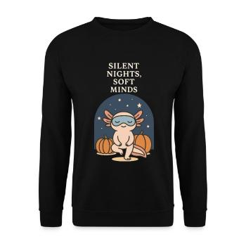 Axolotl Silent Nights Halloween - Unisex Pullover - Schwarz - Vorne - Alina (178cm) & Michal (187cm)