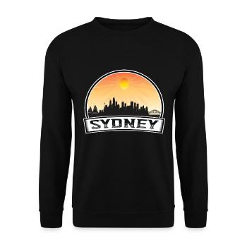 Sydney Australien Skyline Vintage Sonnenuntergang Reise Sou - Unisex Pullover - Schwarz - Vorne - Alina (178cm) & Michal (187cm)
