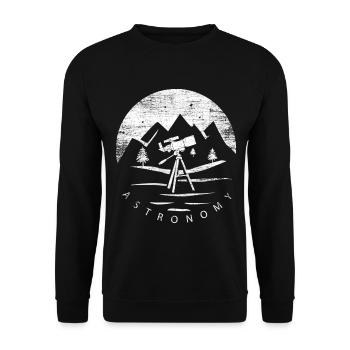 Weitblickender Astronaut Sternenmission - Unisex Pullover - Schwarz - Vorne - Alina (178cm) & Michal (187cm)