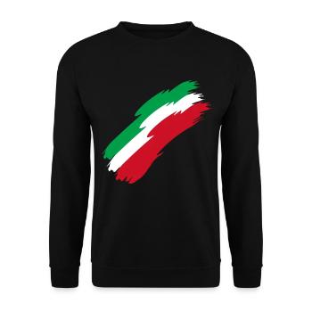 Iran - Fahne - Farben - Landesfarben - Geschenk - Unisex Pullover - Schwarz - Vorne - Alina (178cm) & Michal (187cm)