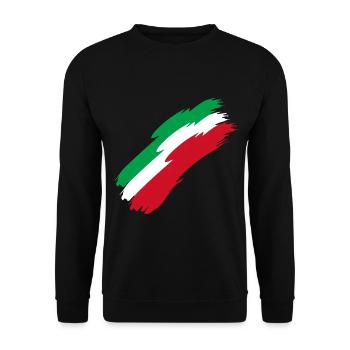 Iran - Fahne - Farben - Landesfarben - Geschenk - Unisex Pullover - Schwarz - Vorne - Alina (178cm) & Michal (187cm)