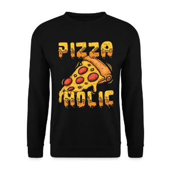 Pizzaholic Pizza-Liebhaber Italienisches Essen Piz - Unisex Pullover - Schwarz - Vorne - Alina (178cm) & Michal (187cm)