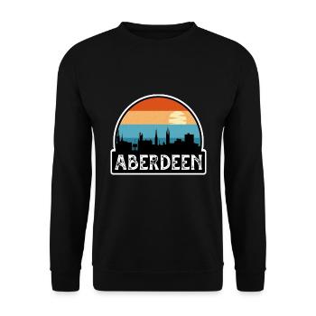 Aberdeen Schottland Flagge Skyline Reisesouvenir - Unisex Pullover - Schwarz - Vorne - Alina (178cm) & Michal (187cm)