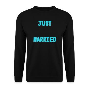 ICH HABE GERADE GEHEIRATET. Junggesellinnenabschied. VALENTINSTAG. PAAR. HERZ - Unisex Pullover - Schwarz - Vorne - Alina (178cm) & Michal (187cm)