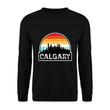 Calgary Kanada Flagge Skyline Reisesouvenir - Unisex Pullover - Schwarz - Vorne - Alina (178cm) & Michal (187cm)