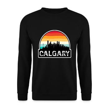 Calgary Kanada Flagge Skyline Reisesouvenir - Unisex Pullover - Schwarz - Vorne - Alina (178cm) & Michal (187cm)