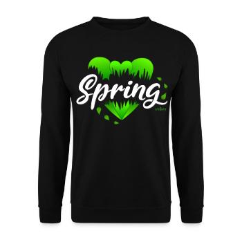 Frühling Frühlingszeit Herzen - Unisex Pullover - Schwarz - Vorne - Alina (178cm) & Michal (187cm)