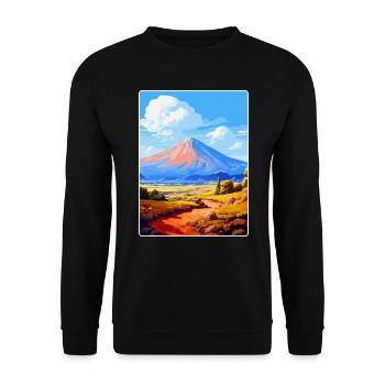 Teide Nationalpark Spanien Vintage Reiseplakat - Unisex Pullover - Schwarz - Vorne - Alina (178cm) & Michal (187cm)