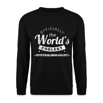 Adleräugige Augenoptikerin Brillenmode - Unisex Pullover - Schwarz - Vorne - Alina (178cm) & Michal (187cm)