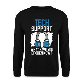 Wenn alles andere fehlschlägt Reboot Tech Support - Unisex Pullover - Schwarz - Vorne - Alina (178cm) & Michal (187cm)