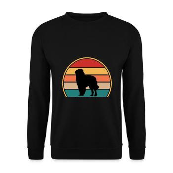 Karpaten Schäferhund Silhouette Retro Sonnenuntergang - Unisex Pullover - Schwarz - Vorne - Alina (178cm) & Michal (187cm)