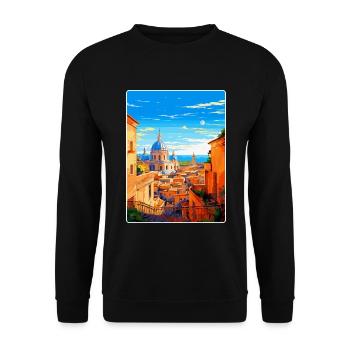Rome Italy Vintage Travel Poster Souvenir Souvenir - Unisex Sweatshirt - black - Front - Alina (178cm) & Michal (187cm)