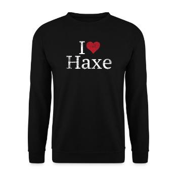 Herzhaftes Eisbein Schweinshaxe - Unisex Pullover - Schwarz - Vorne - Alina (178cm) & Michal (187cm)