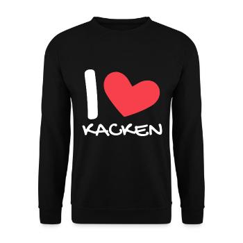 I love kacken - Unisex Pullover - Schwarz - Vorne - Alina (178cm) & Michal (187cm)