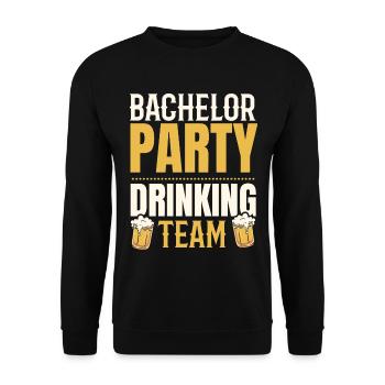 Party Junggesellen Trinkteam Bräutigamsquad Bräuti - Unisex Pullover - Schwarz - Vorne - Alina (178cm) & Michal (187cm)