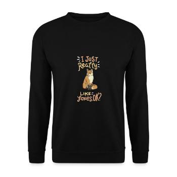 Fuchs Tier Wald - Unisex Pullover - Schwarz - Vorne - Alina (178cm) & Michal (187cm)